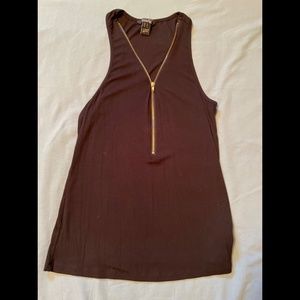 Black Zip Up Tank Small